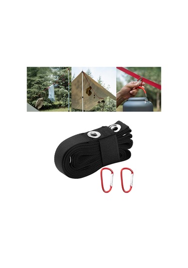 Homyl Çadır Uzatma Kemeri Taşınabilir Gölgelik İpi Siyah Siyah
