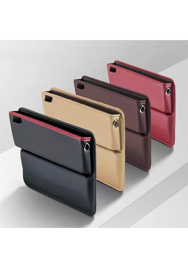 Gajeena Araç Koltuğu Arası Çok Amaçlı Saklama Kutusu - Pu Deri, 31x25x5.5cm, Siyah/kahve/bordo/bej