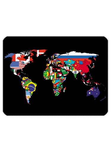 İlyuka Mousepad 40x30cm Gaming Oyuncu Mp534030 World Map Flags
