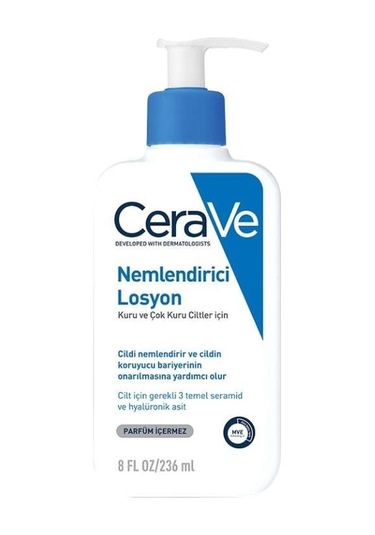 Cerave Kuru ve Çok Kuru Ciltler İçin Nemlendirici Losyon 236 ML + Normal ve Yağlı Ciltler İçin Köpüren Yüz Temizleyici 236 ML