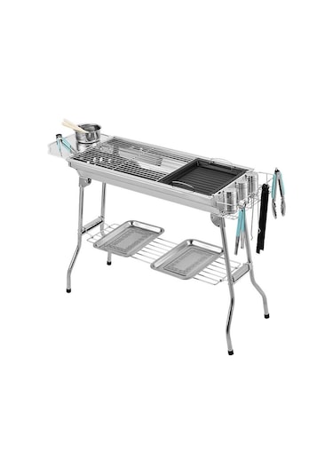 Madfox Grillmate Portatif Katlanır Bbq Mangal Silver Gümüş