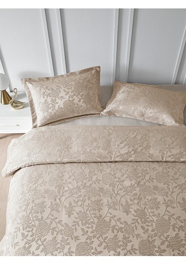 Yatak Örtüsü Seti Jakarlı Estela Bej