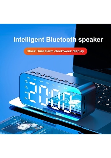 Besthome1 Hoparlörlü Dijital Saat: Fm Radyo, Tf Kart, Mobil Müzik Çalar, Pratik Kullanım