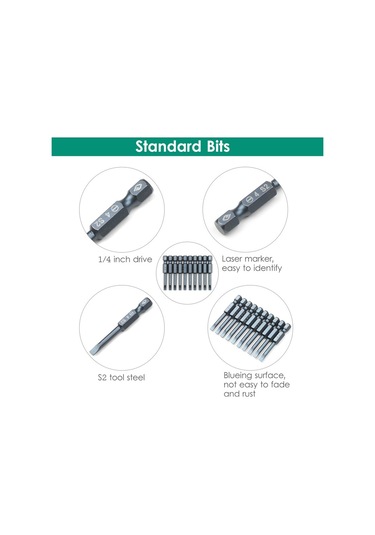 Dinosaurs 10 Parçalı Oluklu Tornavida Ucu Seti 1/4 Inç Altıgen Sl4 5 Cm