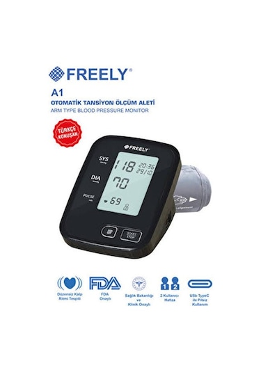 Freely A1 Türkçe Konuşan Otomatik Tansiyon Ölçüm Aleti