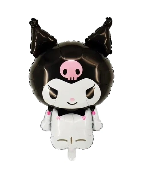 Folyo Balon Kuromi 80x50 Cm Siyah Büyük Doğum Günü Balonu Çok Renkli