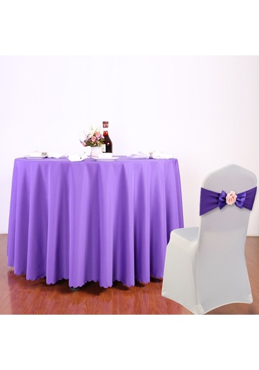 Düğün Sandalye Kapak Kanat Saten Kumaş Papyon Şerit Bant Dekorasyon Otel Düğün Parti Töreni Ziyafet Malzemeleri Koyu Mor Mor