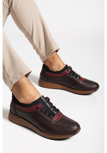 Hakiki Deri Tam Ortopedik Erkek Ayakkabı Kahve