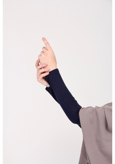 Likralı Kaymayan Kurtarıcı 1 Çift Tesettür Kolluk Lacivert