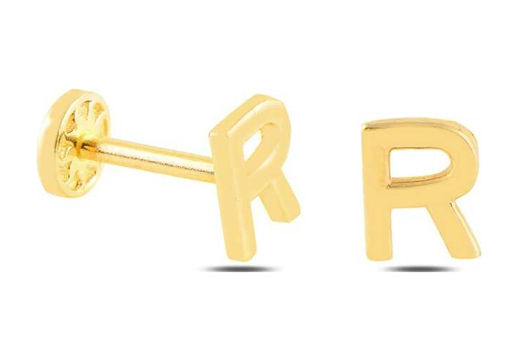 Cherry By Özkonak R Harfi Tragus Piercing Sarı