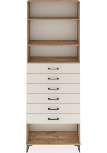 Arges Dolap 3 Raflı 6 Çekmeceli 88x30x243 Çam-aytaşı Atlas Çam