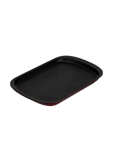 Lava Döküm Dikdörtgen Servis Tabağı Ölçü 32x20cm.-bordo Bordo
