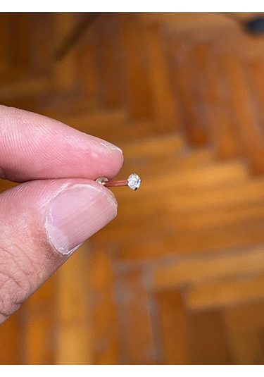 316 Cerrahi Çelik Tragus Helix Kıkırdak Conch Minimal Tek Taş Piercing Rose