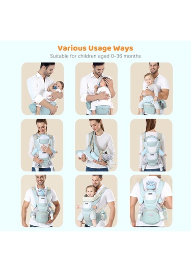 Xindoker Pamuklu Bebek Taşıma Koltuğu - Multifonksiyonel Bel Aleti, Hava Geçirgen, Rahat Oturma, Yeşil/pembe/koyu Mavi Seçenekleri
