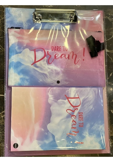 Dare To Dream 3lü Set Pembe Sekreterlik Kalemlik Ve Defter