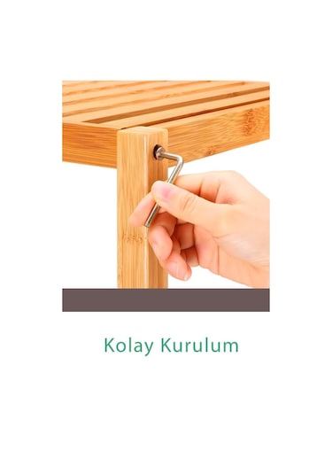 Digithome Bambu Kirli Sepetli 3 Raflı Çok Amaçlı Banyo Düzenleyici Çamaşır Sepeti Organizer Db-0002 Diğer