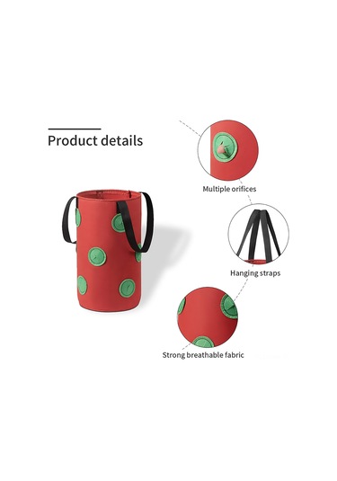 Suofeng Çok Ağızlı Çilek Dikim Çantası - 3 Galon, 12 Delikli, Dayanıklı Kumaş, Ev Kullanımı İçin İdeal