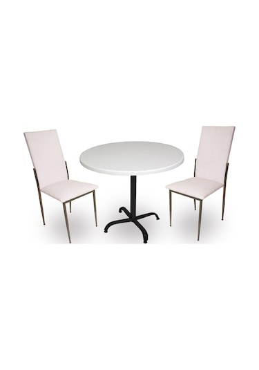 Beymobilya Indigo Werzalit Yuvarlak - Gözde 2Li Mutfak Masa Takımı (90 Cm Ça