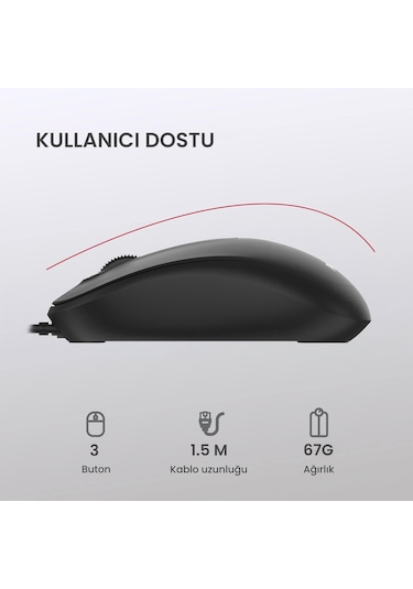 Philips SPT6238 Kablolu Türkçe Q Klavye ve Mouse Seti Siyah
