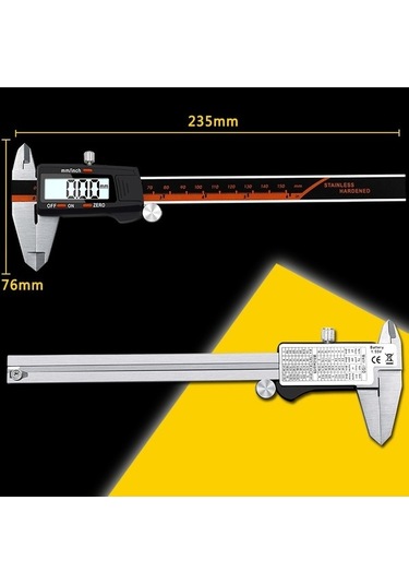 Pazly 0-150mm Dijital Elektronik Paslanmaz Çelik Gövde Sürmeli Kumpas, 3 Birim Mm/inç/f Diğer