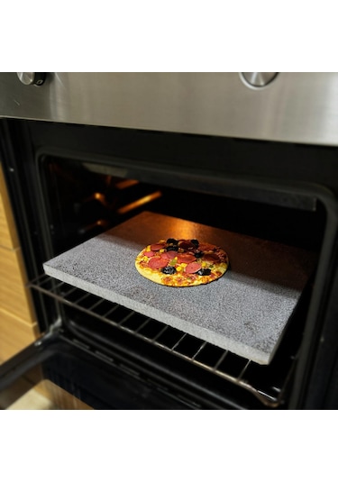 Bazalt Pizza, Fırın Taşı, Ekmek, Mangal Taşı 30x35 Doğal Bazalt Pişirme Taşı