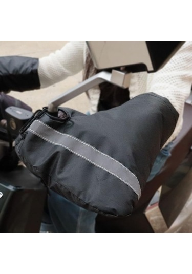 Pazly Motosiklet Bisiklet Gidon Muffs Soğuk Hava Yağmur Rüzgar Geçirmez Bisikletçi Eldiveni El Isıtıcı Kapak