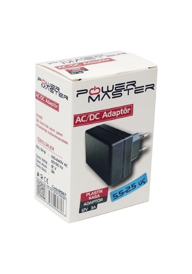 Powermaster 12v-3a Priz Tipi Adaptör 5.5x2.5mm Jak Fişli