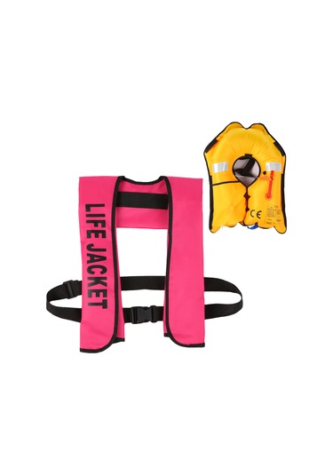 Springsun Kadınlar İçin Hafif Otomatik Şişirilebilir Su Can Kasası Ateşleyici Hariç - Pembe, Yat, Kayak Ve Su Sporları İçin, Tpu Nilon, Reflektörlü, Acil İpucu