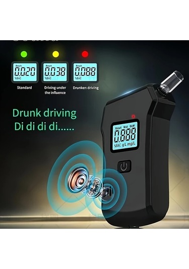 Motion003 Profesyonel Alkol Test Cihazı Siyah Yüksek Hassasiyetli 0001 Bac Lcd Ekran 5 Ağızlık Taşınabilir