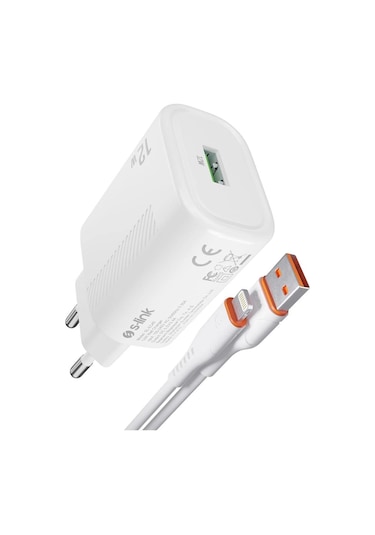 S-link Sl-ec40l Lightning Kablolu 5v 2400ma Beyaz Ev Şarj Adaptörü
