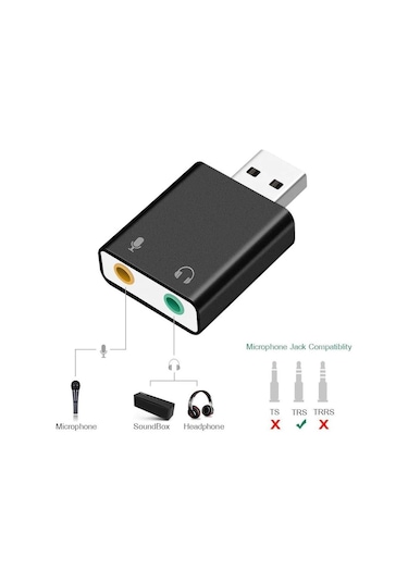 Usb 7.1 Ses Kartı Sound Card Usb Mikrofon Kulaklık Çevirici