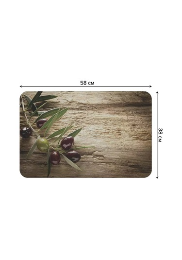 Joyarty Dikdörtgen Bulaşık Kurutma Matı "zeytin Dalı" 241485881 Kahverengi