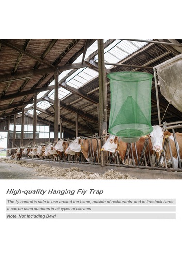 Jeehugo Yeşil Çift Katlı Askı Fly Trap - Nylon Ve Demir Telden Yapılmış, Etkili Ve Yeniden Kullanılabilir Dış Mekan Sinek Tutucu Yem Kasesi Hariç