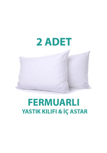 Suvay Pamuklu Fermuarlı İç Yastık Kılıfı Beyaz Renkli İç Astar