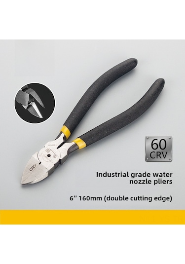 Yunboo Endüstriyel Çift Kenarli Pliers - Krom Vanadyum Çelik, Japon Stili, Plastik Ve Elektronik İşleri İçin El Aracı 6 İnç