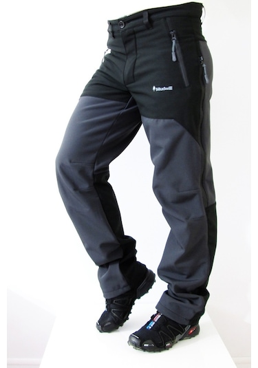 Mudwill Erkek Kışlık Softshell Pantolon Gri - Siyah