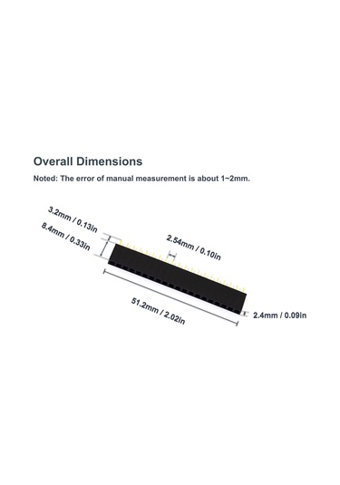 10 Adet - Raspberry Pi Uyumlu 1x20 Dişi Header Gpıo Genişletici Soket - 2.54 Mm