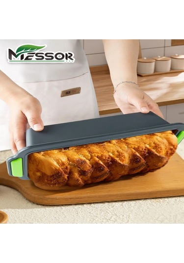 Vkemall Dikdörtgen Yemek-grade Silikon Fırın Kalıbı, Isıya Dayanıklı, Bulaşık Makinesine Uygun, Dondurucuda Kullanılabilir - Pasta, Ekmek İçin Koyu Gri