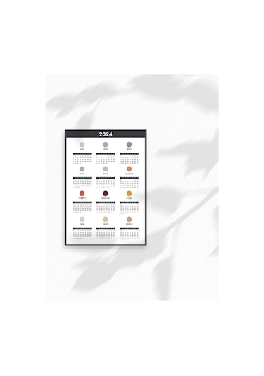 Renk Temalı Minimal Poster Duvar Takvimi