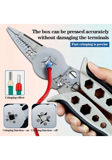Cordial Merkez Diskli Krimpleme Ve Sıyırma Pensesi - Çok Fonksiyonlu Elektrikçi Pensesi