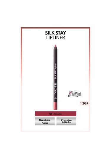 Note Cosmetique Silk Stay Lipliner Suya Dayanıklı İpeksi Dudak Kalemi 05 Roselle