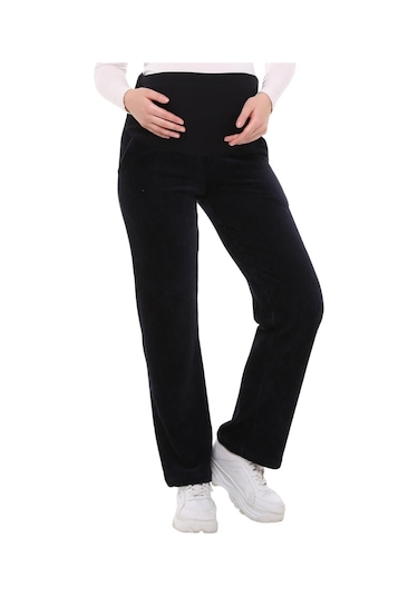 Luvmabelly Myra8511 Beli Ayarlanabilir Kışlık Kadife Hamile Pantolonu -lacivert-lacivert