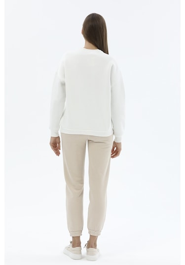 Kadın Sweatshirt 2424bs130836 Ekru