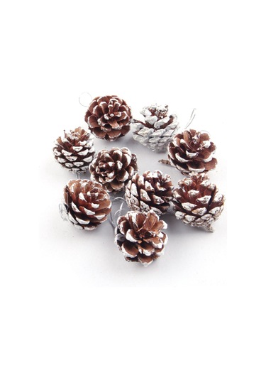 Kangvka 9 Adet Ahşap Kestane Noel Ağaç Dekorasyonu - Ev Ofis Noel Atmosferi Oluşturucu Asma Süsleri Beyaz Çok Renkli