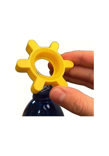 Besthome1 Sarı Manuel Vidalı Kapak Açacağı - Ergonomik Sap, Dayanıklı Dişli Tasarım, Mutfak Aparatı Sarı