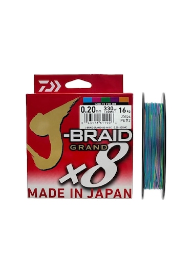 Daiwa J-braid Grand 300m 0.20mm 8x Multi Color İp Misina