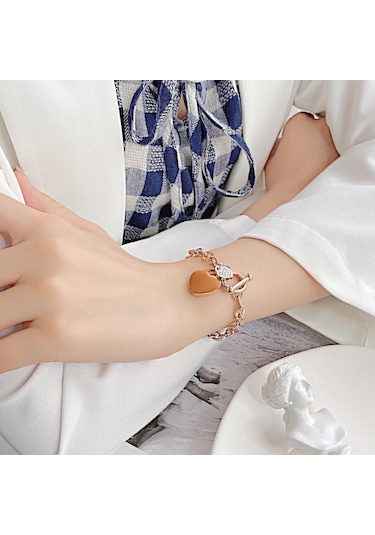 Gümüş Opk Moda Aşk Paslanmaz Çelik Bileklik Kız