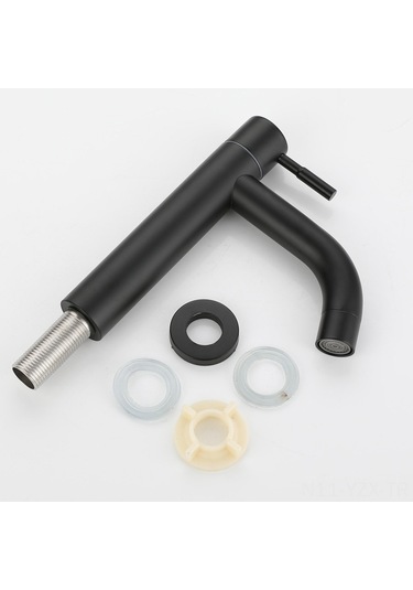 Yaozixa Siyah Lakalı 304 Çelik Tek Soğuk Su Lavabo Kranı - Yüksek Kaliteli Dayanıklı Ev Kullanıma Uygun