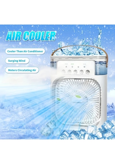 Honeybeeshop Beyaz 5 Hızlı Cok Fonksiyonlu Ses Dalgası Teknolojili Sessiz Usb C Taşınabilir Fan Dijital Saat Uzaktan Kumandalı Minimalist Tasarım