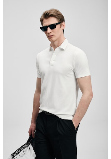 Lufian Jaxon Hi- Tech Performance Dikişsiz Polo Tişört Beyaz 111040241100500